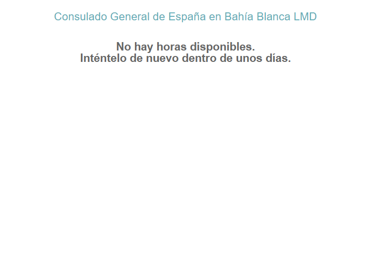 Captura de pantalla real del sistema mostrando cupos agotados